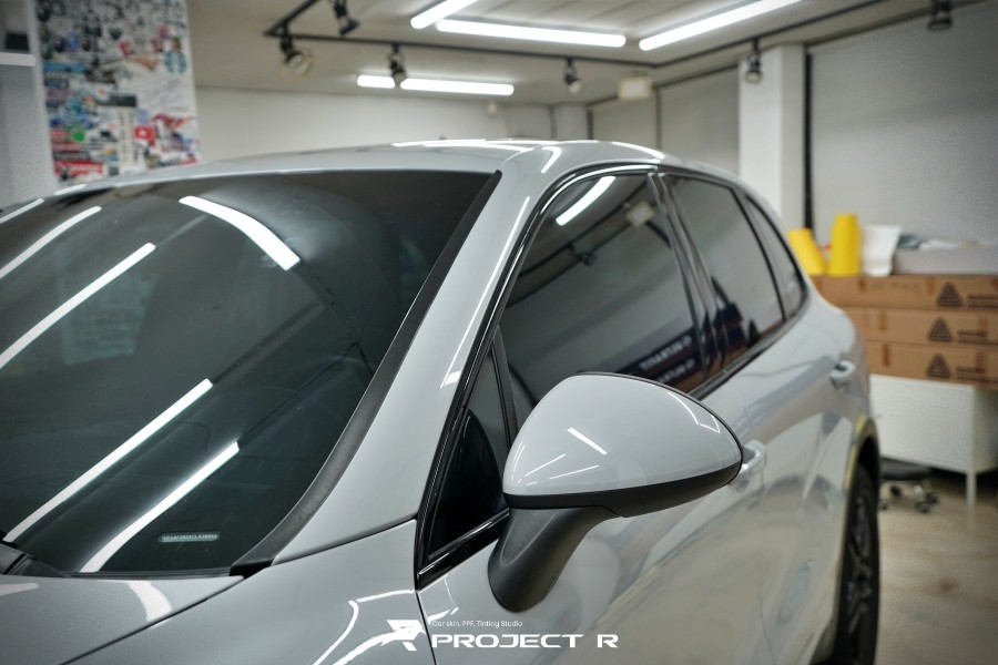 포르쉐 카이엔 비닐프로그 브라이트 그레이 전체 랩핑, 부천 크레용 랩핑은 프로젝트알 / 부천 원미구 상동