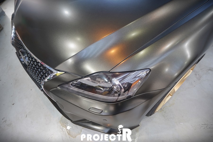 렉서스 IS250 3M1080 사틴 골드 더스트 블랙 전체 랩핑 재시공 작업 by 부천 자동차 래핑 프로젝트R / 부천 원미구 상동