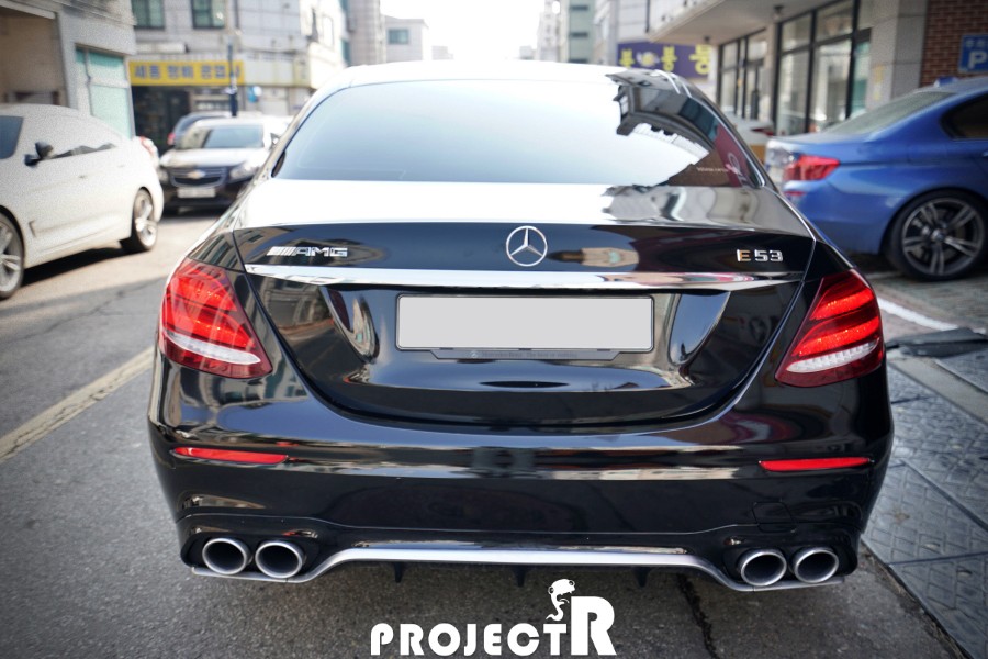 벤츠 E53 AMG 전체랩핑, 에이버리 슈프림 유광블랙 자동차 래핑 by 프로젝트R