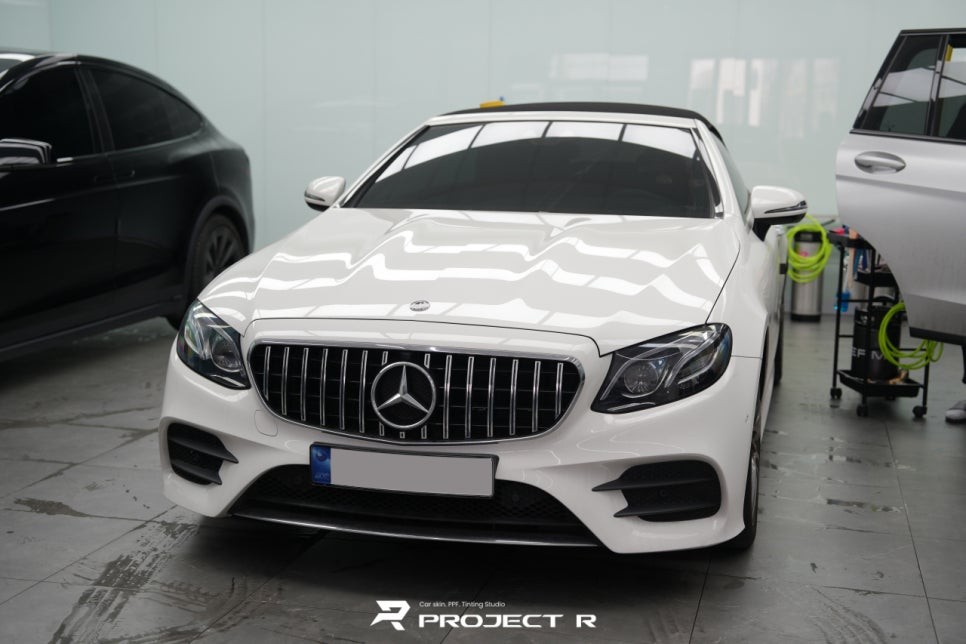 벤츠 E클래스 E450 카브리올레 전체 랩핑, 3M 사틴 다크그레이 시공, 부천 프로젝트알