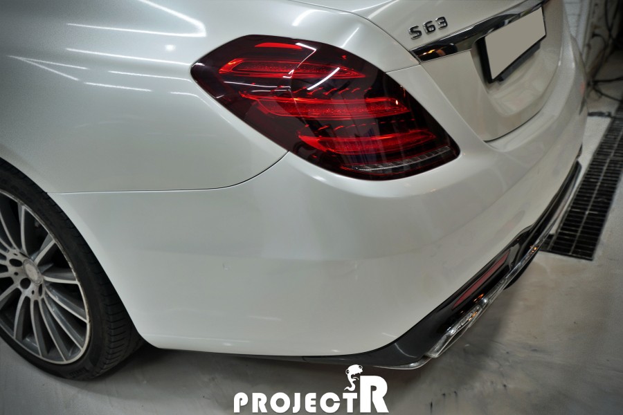 벤츠 S클래스 S63 AMG 사고 부분 랩핑, 에이버리 유광 화이트펄 자동차 래핑 by 프로젝트알