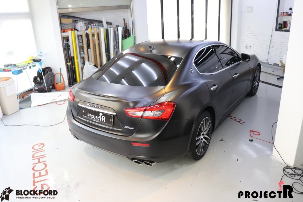 인천랩핑 전문점 프로젝트알 마세라티 기블리전체랩핑 사틴블랙으로 시공하다 / 부천 원미구 상동