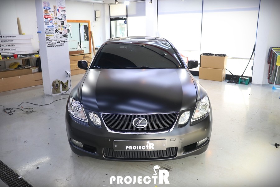 렉서스 GS430 전체 랩핑, 에이버리 사틴 블랙 시공 by 부천, 부평 랩핑 전문 프로젝트R / 부천 원미구 상동