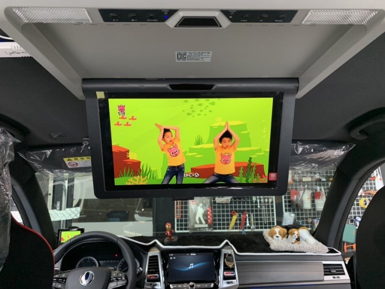 XM동양전자 # 렉스턴G4 천장모니터 # 15인치모니터 # 미러링 # 유튜브시청 # 유투브 # 탑게라지 / 순천, 여수, 광양