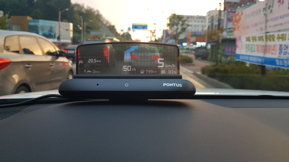 싼타페TM 순정내비게이션 호환 폰터스 헤드업디스플레이 H1000장착! / 전주 덕진동