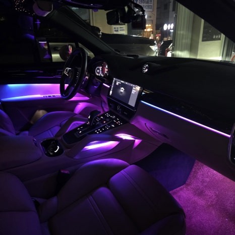 [포르쉐 카이엔]  엠비언트 천장은하수 컬러안전벨트 / 시흥, 안산, 군포, 안양