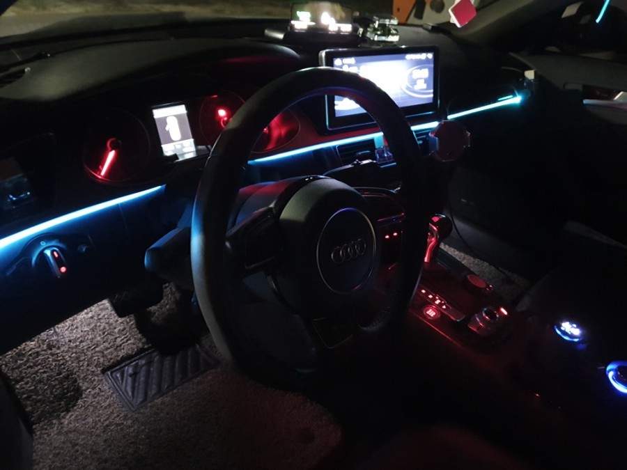 아우디 a4 대시보드 rgb 광섬유 엠비언트 시공!! / 시흥, 안산, 군포, 안양