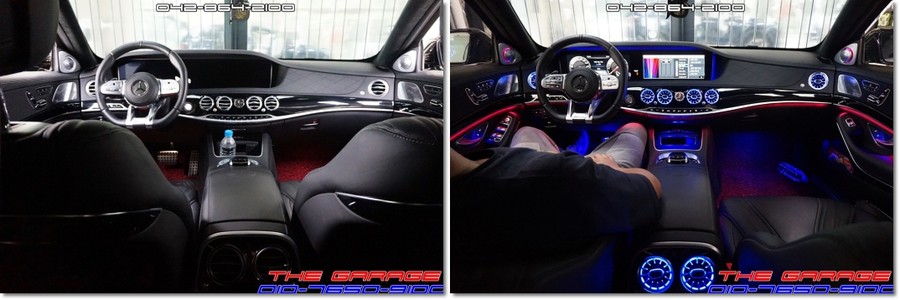 W222 후기형 벤츠S63AMG 송풍구 엠비언트 작업 후기