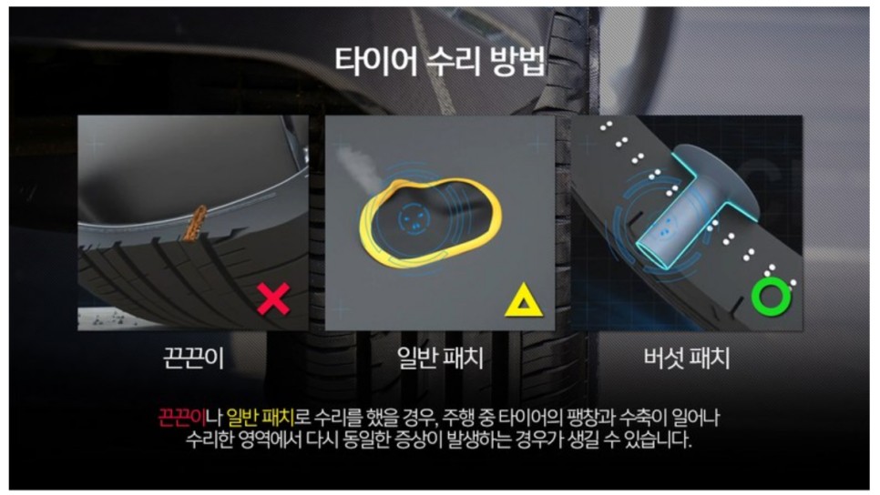 구리 BMW  x5 21인치 타이어 패치 수리 작업 / 남양주, 강동, 하남, 송파