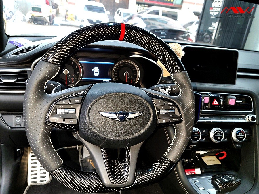 제네시스 G70 리얼 카본 D컷핸들+기어노브 <엠씨웍스> / 경기 안산 단원