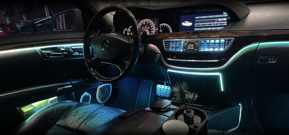벤츠 S500 W221 엠비언트 - 순정스러운 비노출 아크릴 무빙무드등 신형이 안 부럽다! / 전북 전주, 광주, 김제