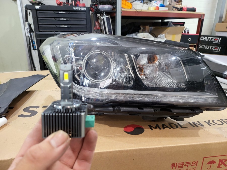 제네시스 dh 브라비오 led 헤드라이트 교체~~~ 야간주행 편하게! / 거창 창원