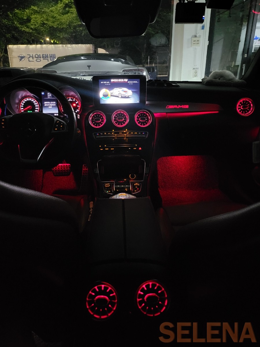 w205 c클래스 카브리올레 c63amg 만들기!! 계기판 , 64색엠비언트 풀세트 장착!!