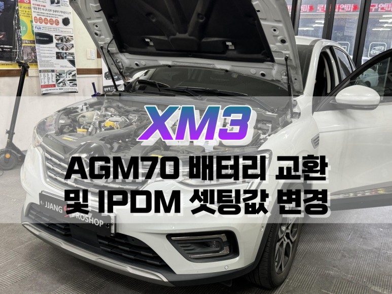 대구 XM3 AGM70 배터리 교환 및 IPDM 셋팅값 변경 작업 / 자동차 배터리 교체 / 대구 북구, 구미, 경산