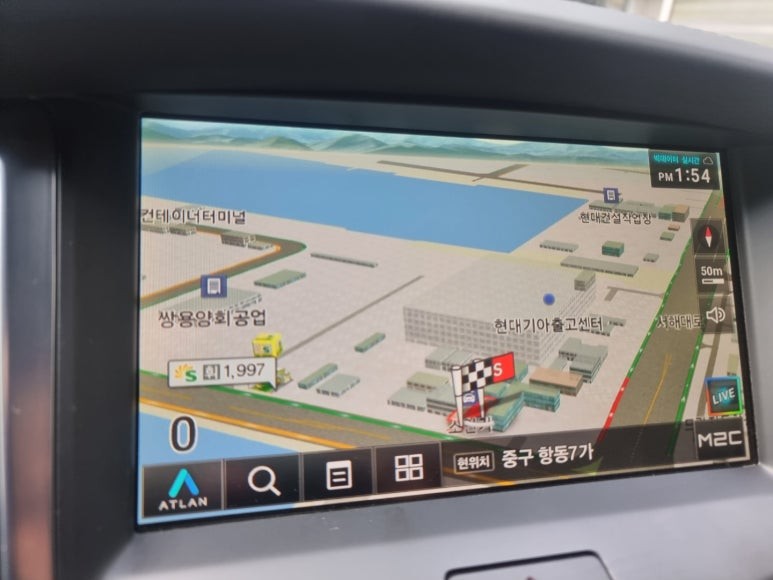 에쿠스 안드로이드 셋탑 네비 M2C200A 순정 리어모니터 연동 13년식