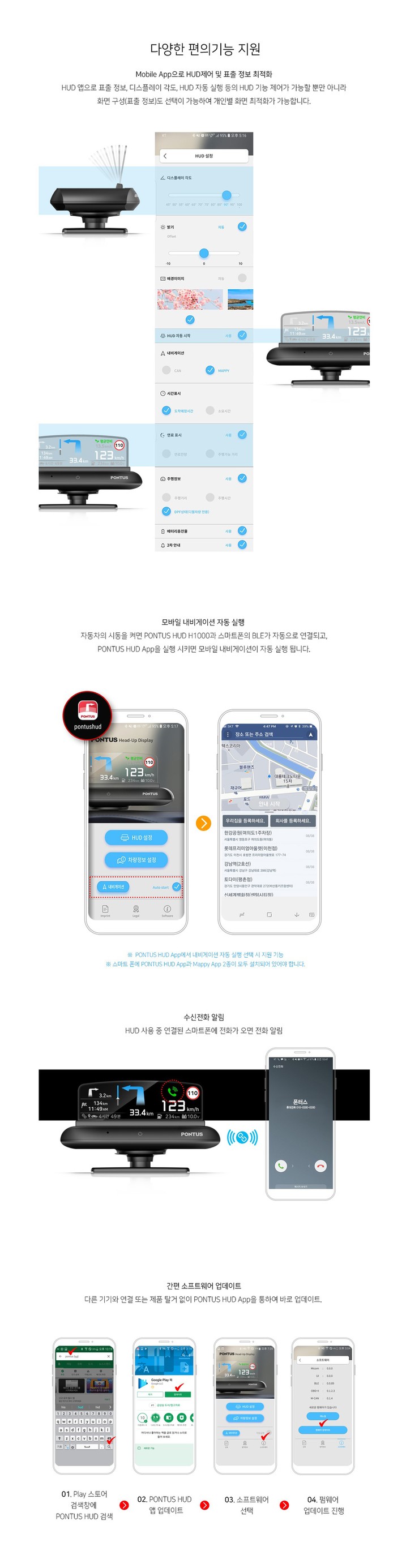 인천 캠리 차량 헤드업 디스플레이(HUD) H1000 장착