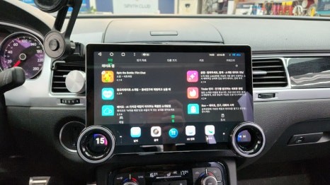 폭스바겐 투아렉 순정 모니터 탈거 후 안드로이드 올인원 장착 / 인천, 부평, 부천