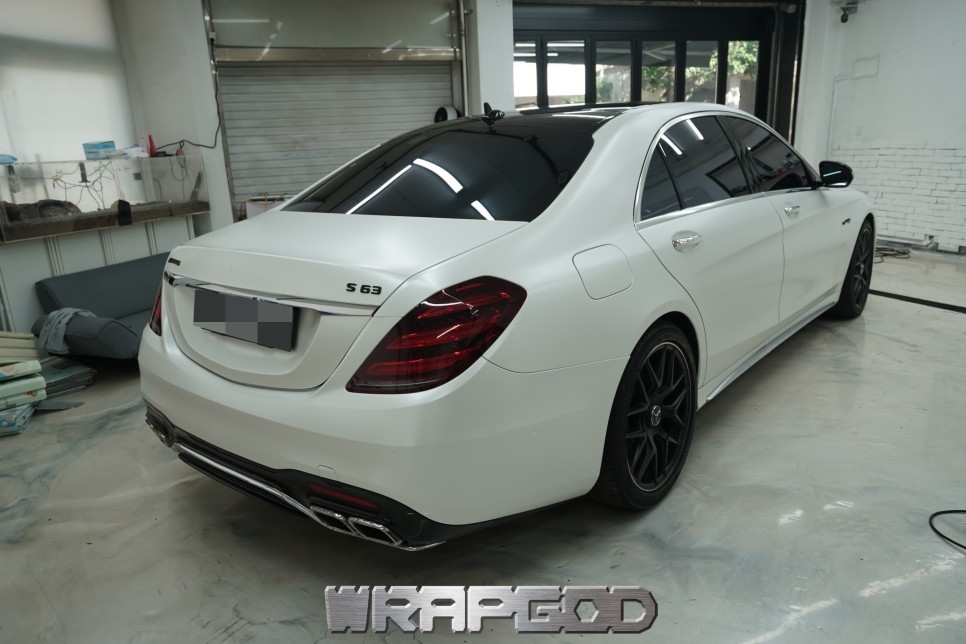 벤츠 S63 AMG , 에이버리 사틴 화이트펄 전체 랩핑 / 김포 검단 자동차 래핑 전문점 랩갓 WRAPGOD / 김포 양촌읍