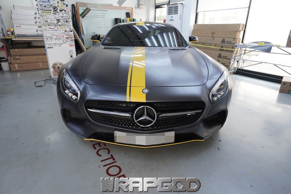 경기북부 / 벤츠 AMG GT 에이버리 사틴그레이에서 사틴블랙 필름으로 전체랩핑 재시공, 김포 일산 인천 청라 송도 파주 풀랩핑 전문점 WRAPGOD / 김포 양촌읍 / 고양.일산.김포