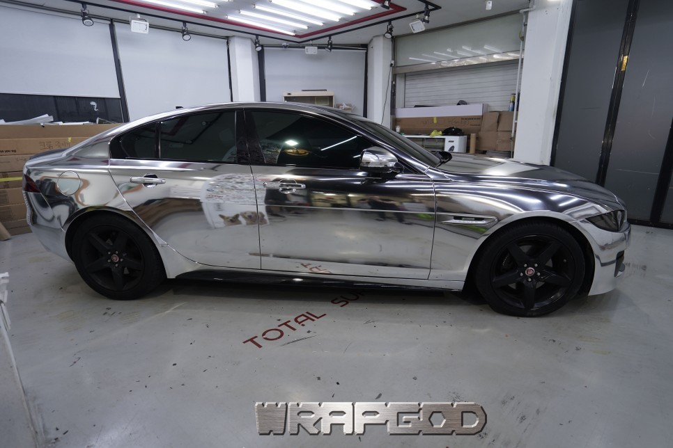 재규어 XE 실버크롬 전체랩핑,김포래핑 전문 WRAPGOD / 김포 양촌읍