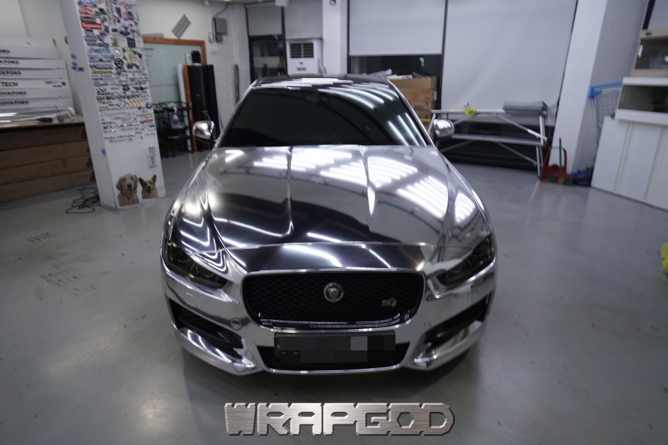 재규어 XE 실버크롬 전체랩핑,김포래핑 전문 WRAPGOD / 김포 양촌읍