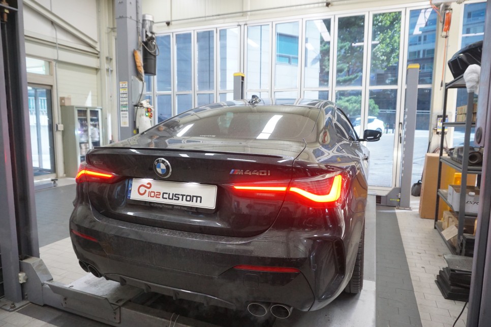 BMW M440i 환상적 팝콘 배기 튜닝 엔드 머플러 작업, 보펜 모듈 작업기 / 서울 동작구