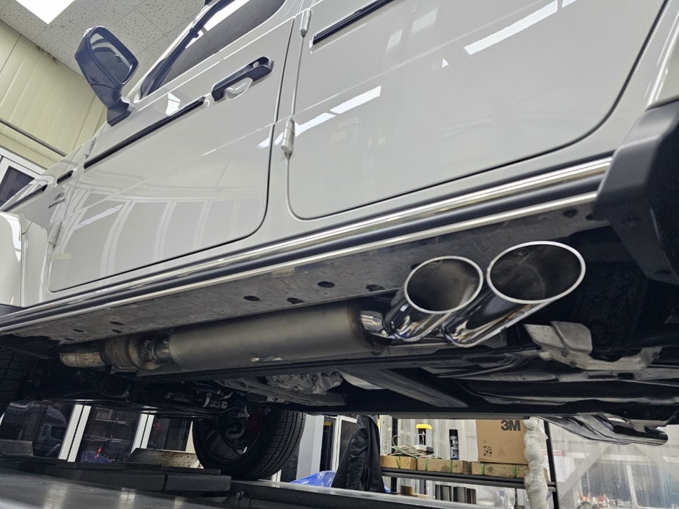 벤츠 W465 G63AMG 배기 튜닝 브라부스 정품 배기 시스템 적용