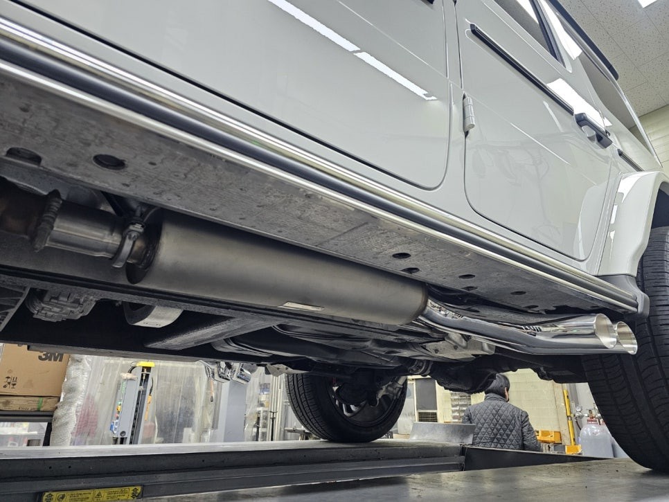 벤츠 W465 G63AMG 배기 튜닝 브라부스 정품 배기 시스템 적용