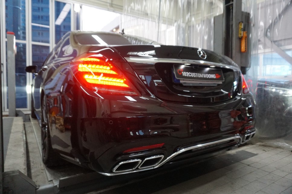 벤츠 S63AMG 페이스리프트 배기 튜닝 완벽한 V8 호랑이 사운드 세팅하였습니다!