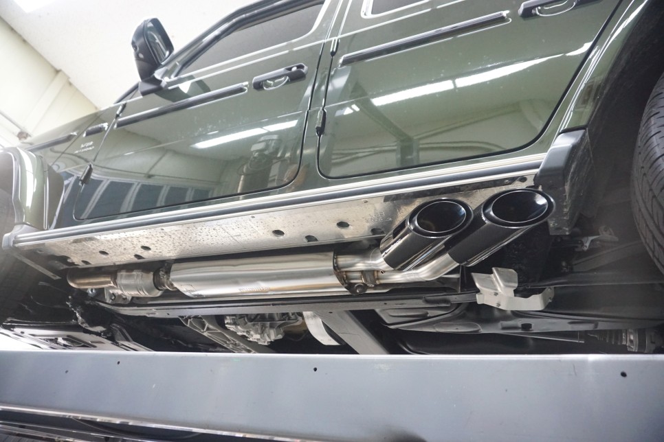벤츠 W464 G63AMG V8 호랑이 배기 튜닝 구조변경 필요 없는 브릴란테 가변 배기 작업 진행하였습니다. / 서울 동작구