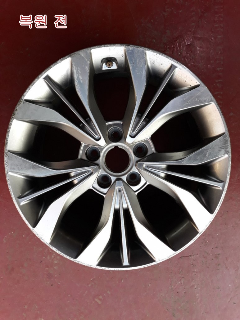 [대전휠복원][써니휠]현대 LF소나타 18인치 다이아몬드커팅 휠복원 / 대전 유성구 노은동