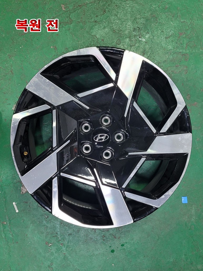 [대전휠복원][써니휠] 현대 싼타페 19인치 다이아몬드커팅 휠복원 / 대전 유성구 노은동