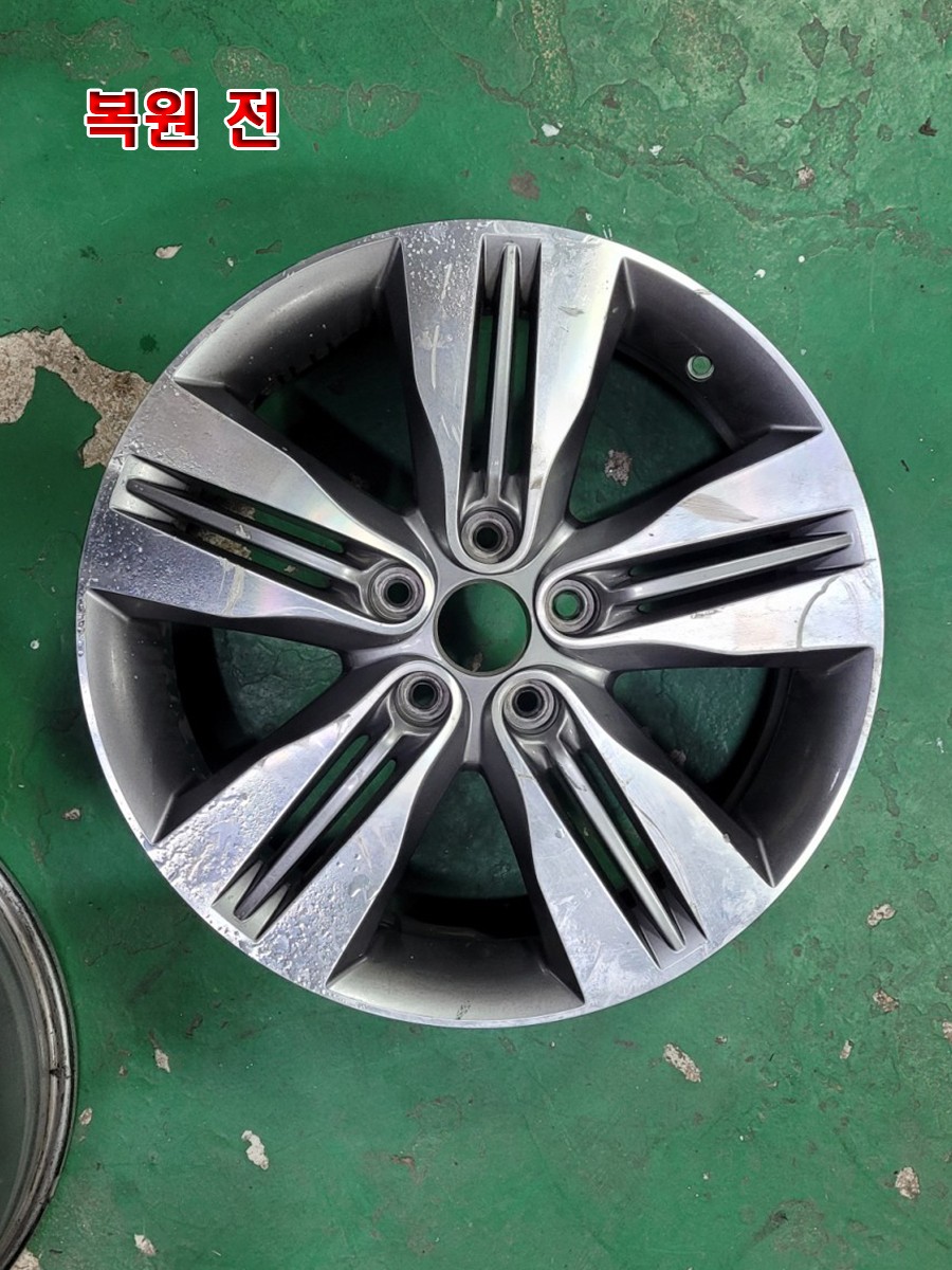 [대전휠복원][써니휠] 현대 투싼 18인치 다이아몬드커팅 휠복원 / 대전 유성구 노은동