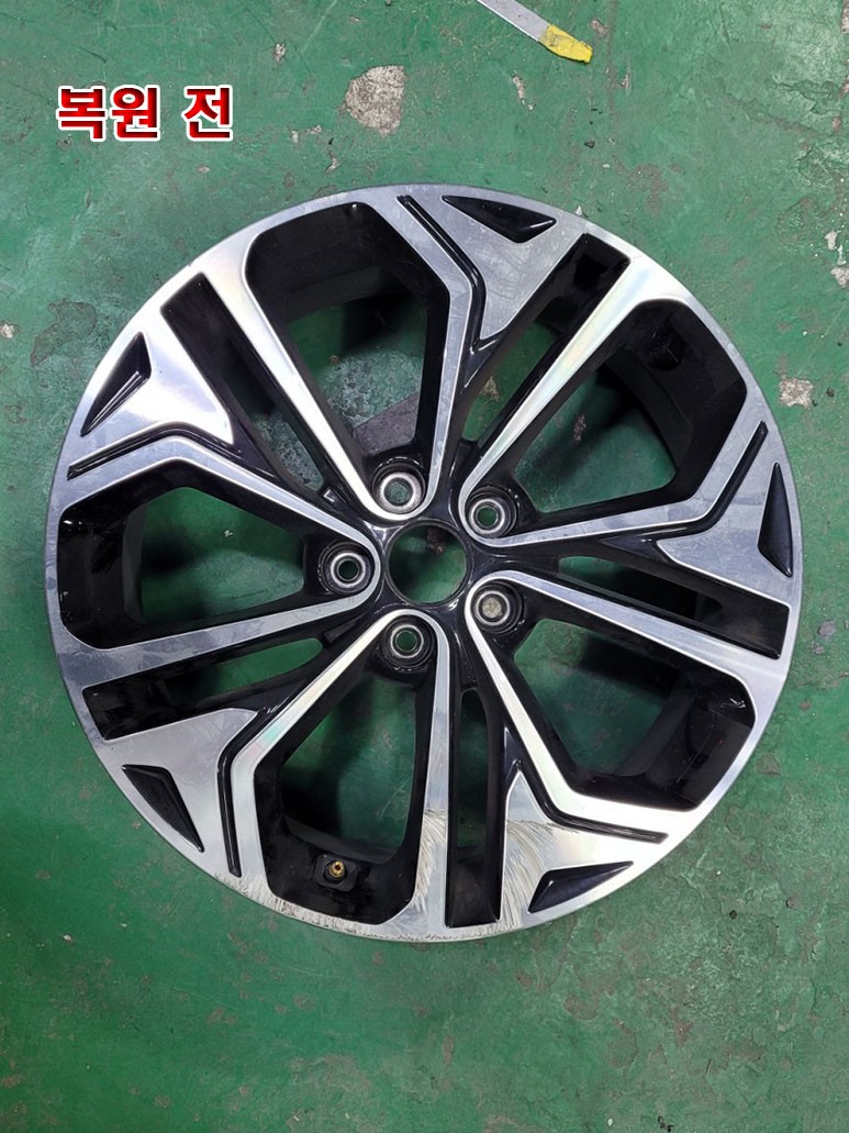 [대전휠복원][써니휠] 현대 싼타페 19인치 다이아몬드커팅 휠복원 / 대전 유성구 노은동