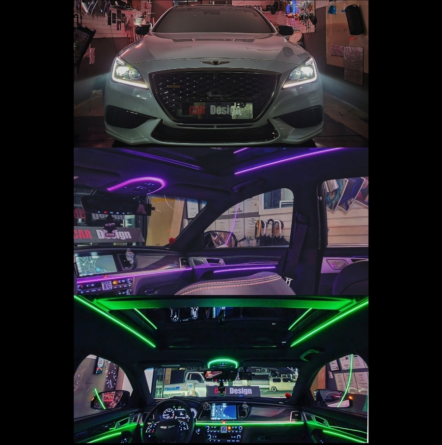 제네시스 G80 순정처럼 은은하게!! 아크릴 엠비언트 시공 / 광진구, 성수, 송파, 동대문