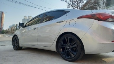 아반떼 MD 차량 아반떼 AD 유광블랙 분체도장 17인치순정휠 장착후기 / 시흥시 대야동