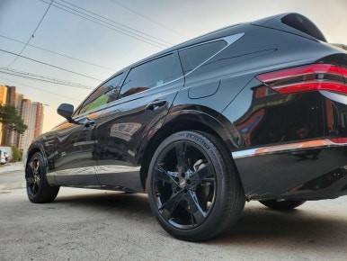 제네시스 GV80 차량 유광블랙 분체도장휠 22인치순정휠 장착후기 / 시흥시 대야동