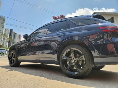 제네시스 GV70 스포츠 와플휠 21인치순정휠 맞교환 작업으로 유광블랙 분체도장 휠도색 30분완료! / 시흥시 대야동