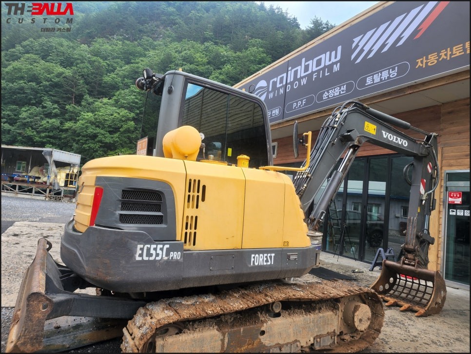 태백썬팅 굴삭기.포크레인 건설기계 재시공 썬팅(확실한 열차단,10년보증제품) / 태백시 화전동