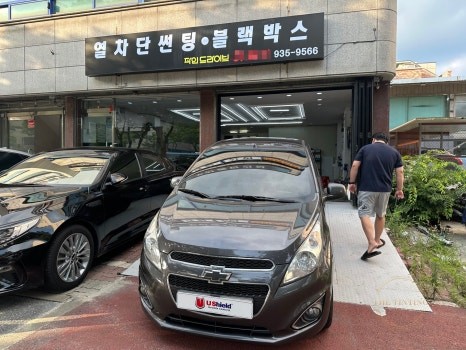 스파크 썬팅 재시공 쉐보레 스파크 유쉴드 스카이썬팅 / 대전 동구