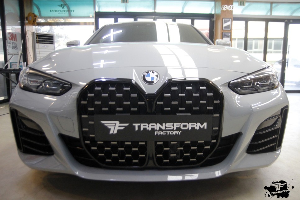 bmw 4시리즈 그란쿠페 그릴 크롬 랩핑(크롬딜리트) 시공 / 고양시 덕이동