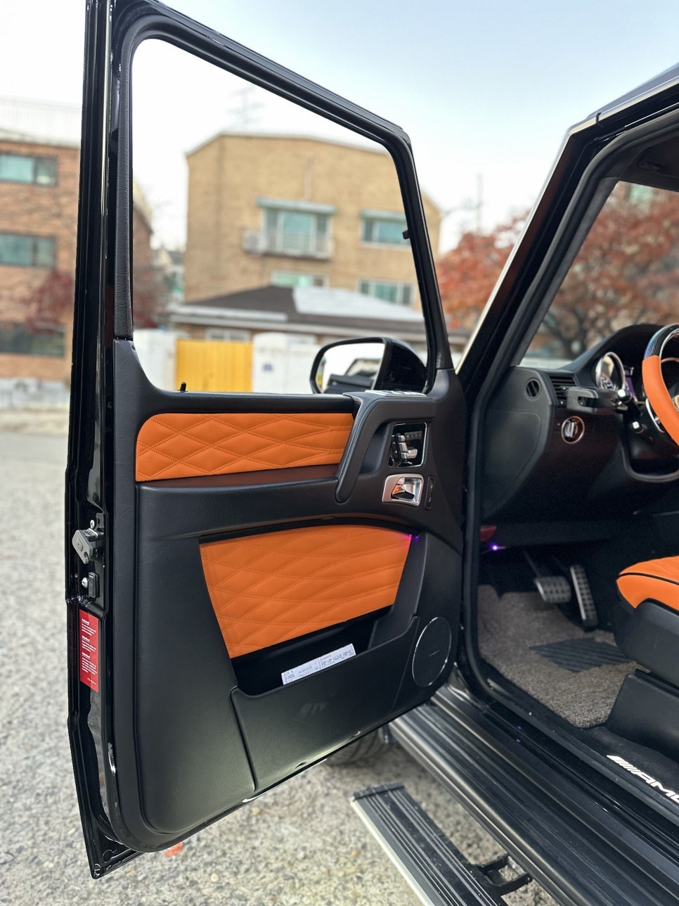 벤츠 지바겐 w463 AMG #에르메스 오렌지 실내 부분 인테리어 시공 (디지뇨에디션 패턴 적용)
