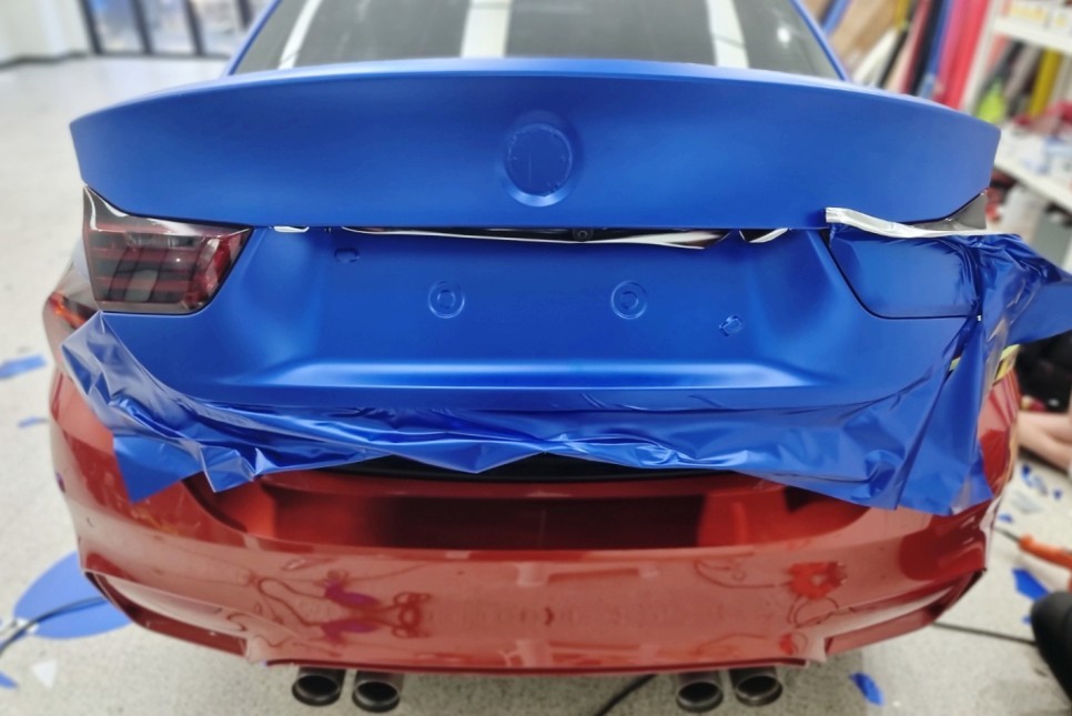 2017 bmw m4 슈프림 무광크롬 다크블루 전체랩핑! / 인천, 부평