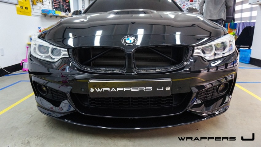 Bmw랩핑 428i그릴데칼 프론트보강바 그릴바 프론트바 부분랩핑