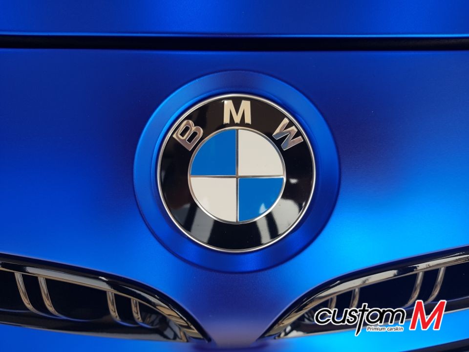 (커스텀엠)(평택안성 크롬전체랩핑) BMW M3 슈퍼카 간지작살 무광블루 크롬 전체랩핑!!! / 평택 도일동