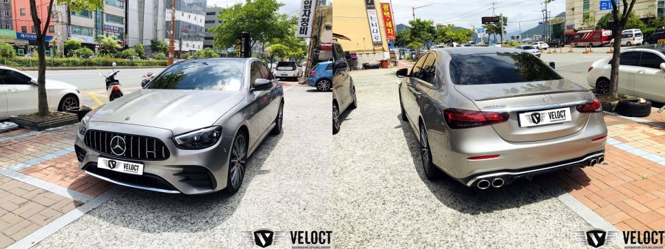 벤츠 신형 페리 E클래스, 53AMG 디퓨저 시공후 필수 튜닝, 하이앤드 7.0 액티브사운드