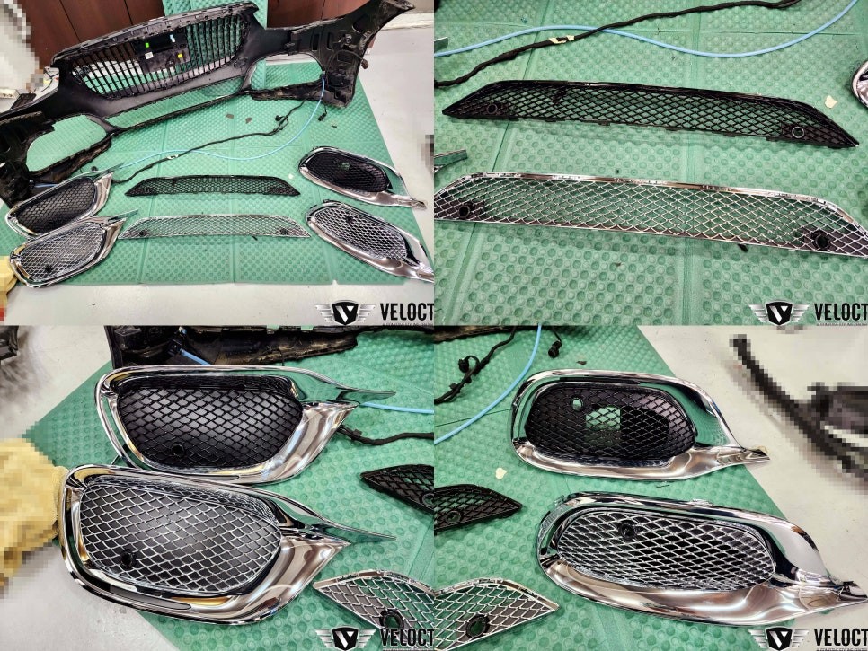 벤츠 신형 S클래스 마이바흐 S580 -> S680 범퍼 크롬 매쉬그릴 교체