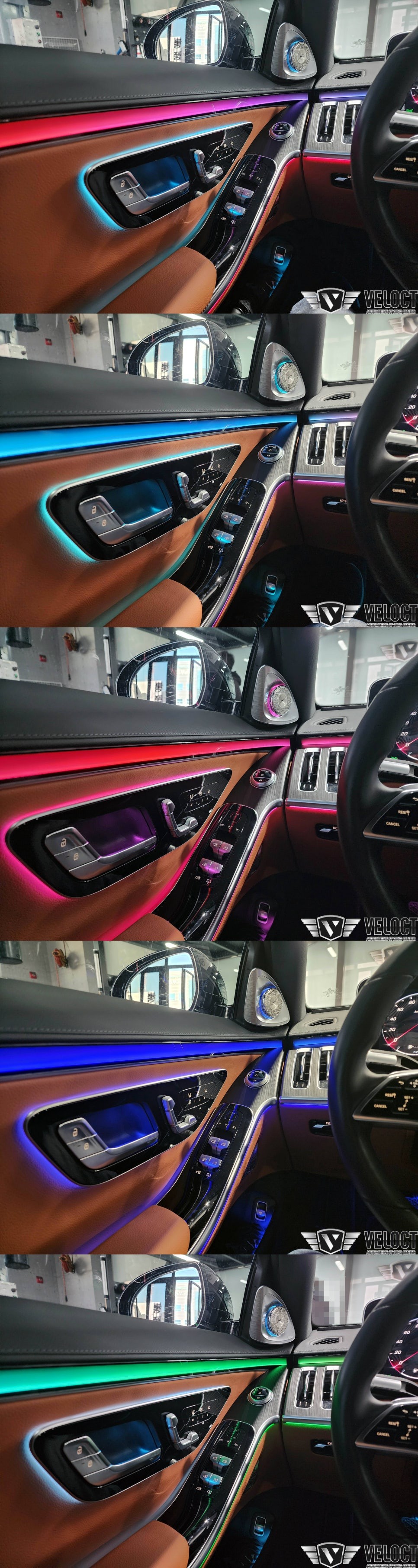 벤츠 신형 W223 S클래스 S350d 숏바디 전용 액티브 앰비언트 라이트, 무드 대박~!!