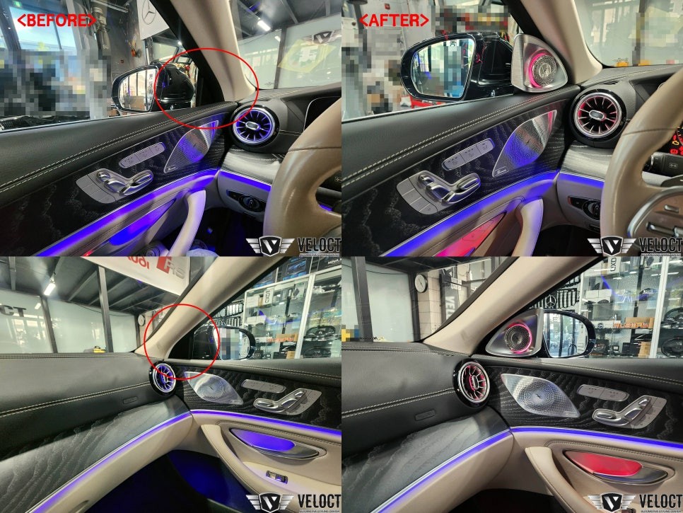 벤츠 C257 CLS, 편의기능 R버튼 / 인테리어 튜닝 4D부메스터와 2열 송풍구 엠비언트