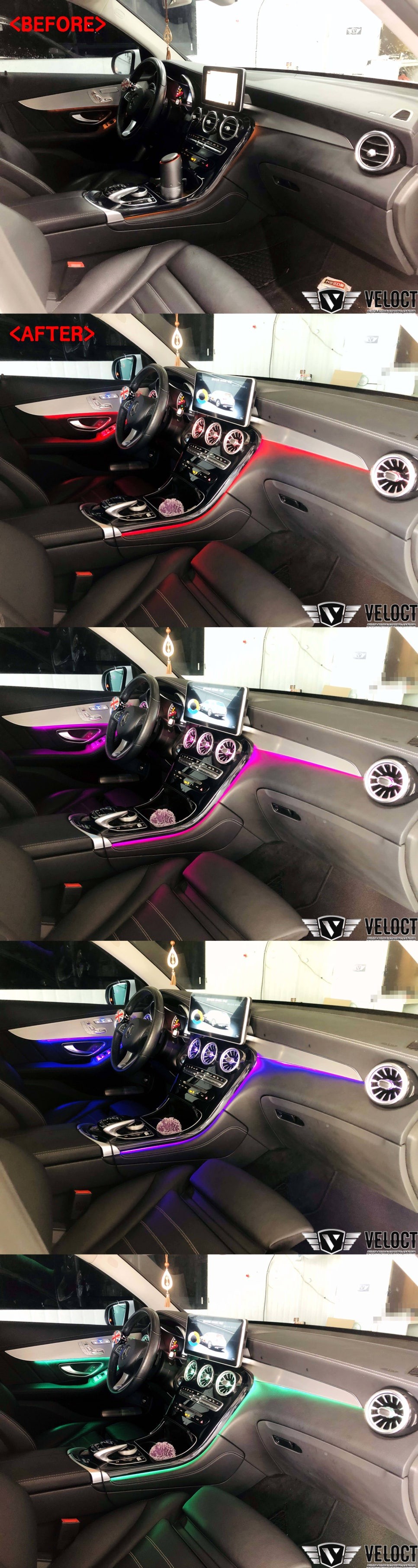 12.3인치와 M2C-200A, 64색과 송풍구 엠비언트로 실내 풀튜닝, 이게 벤츠 GLC클래스다!!